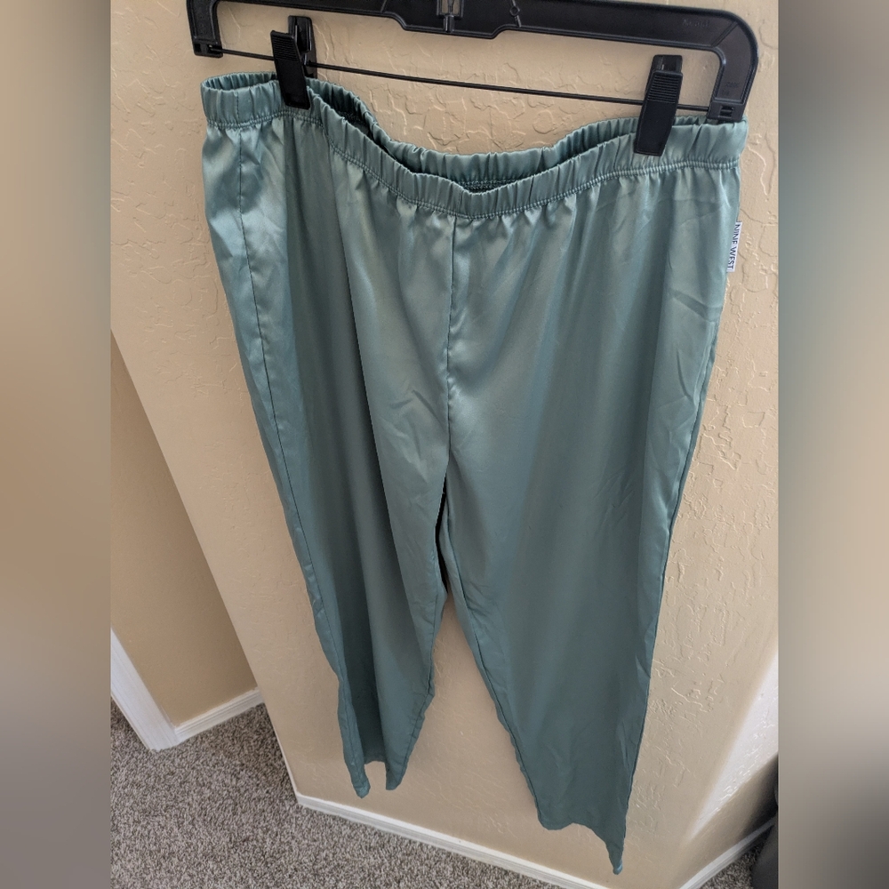 Nine West Sage Green Satin Pajama Set - Picture 3 of 7